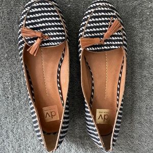 Dolce Vita blue and white boat shoes with tassels